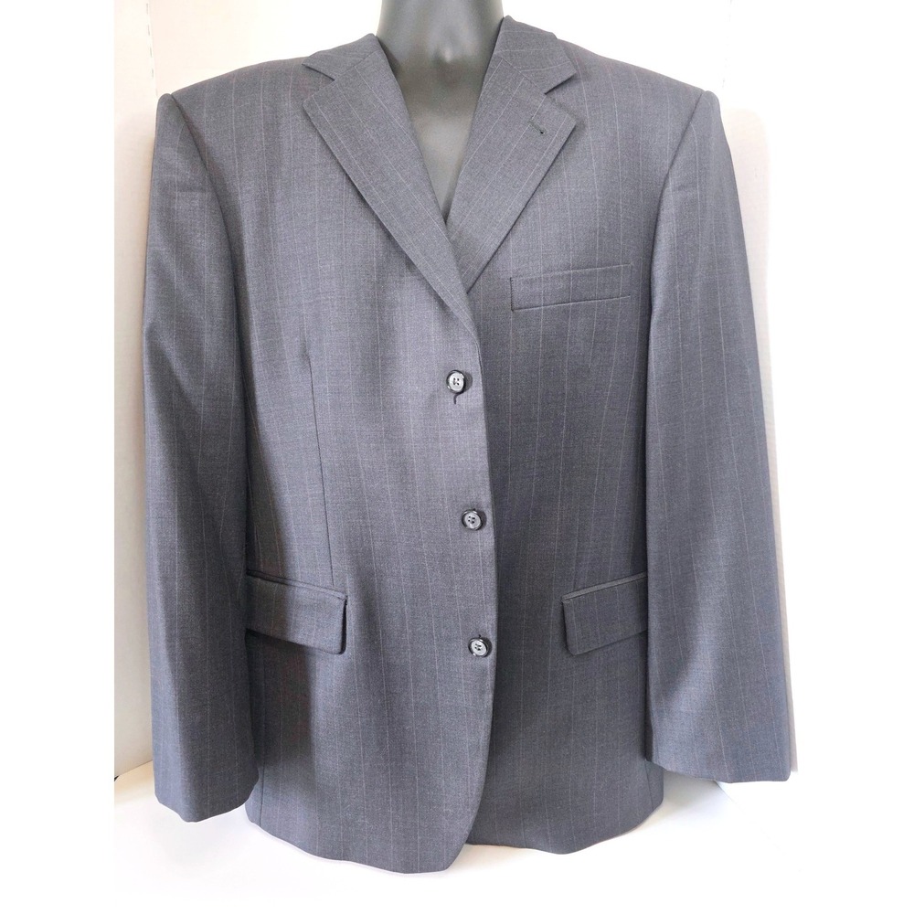 Georgio Belli‎ Milano Italy Gray Pinstripe 3 Button Blazer Hand Tailored SZ 46R?